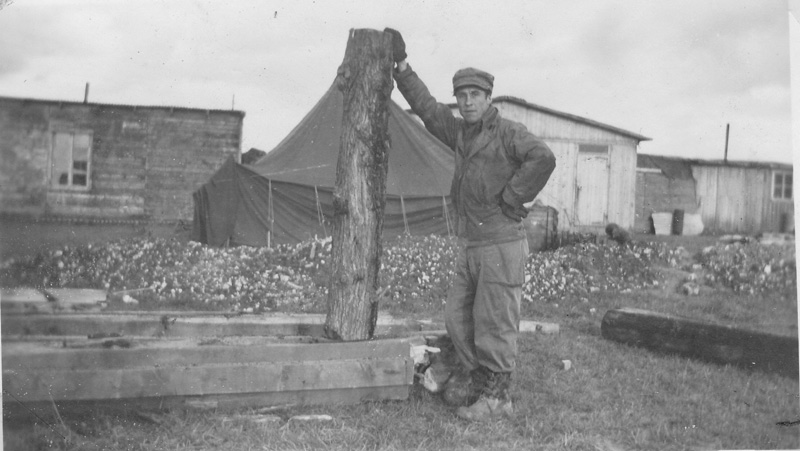 American solider standing in a France airbase.