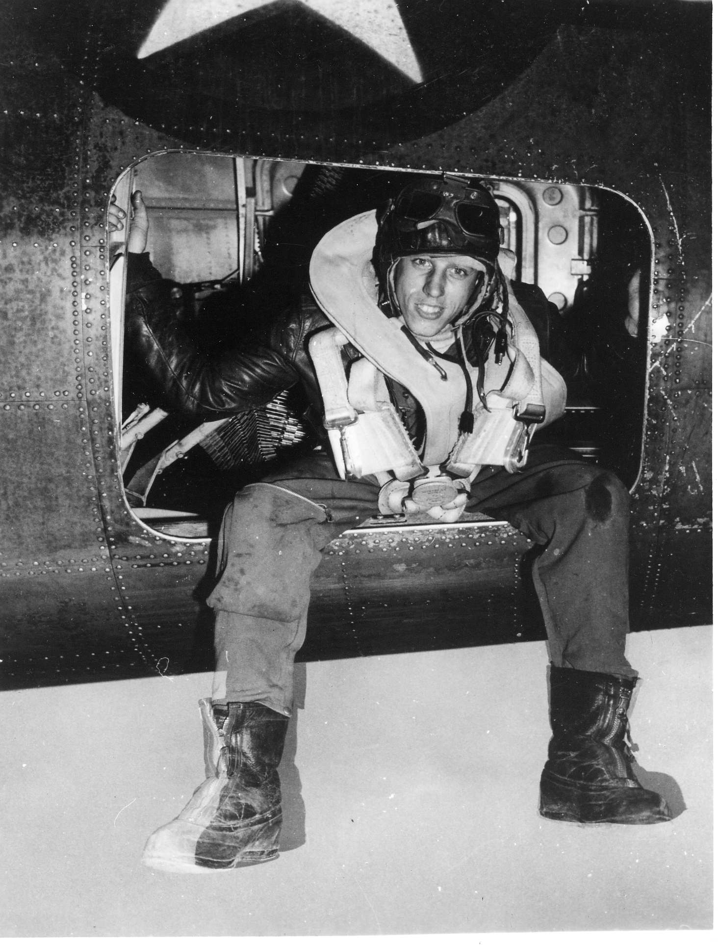 Sgt Ed Marks in the waist hatch