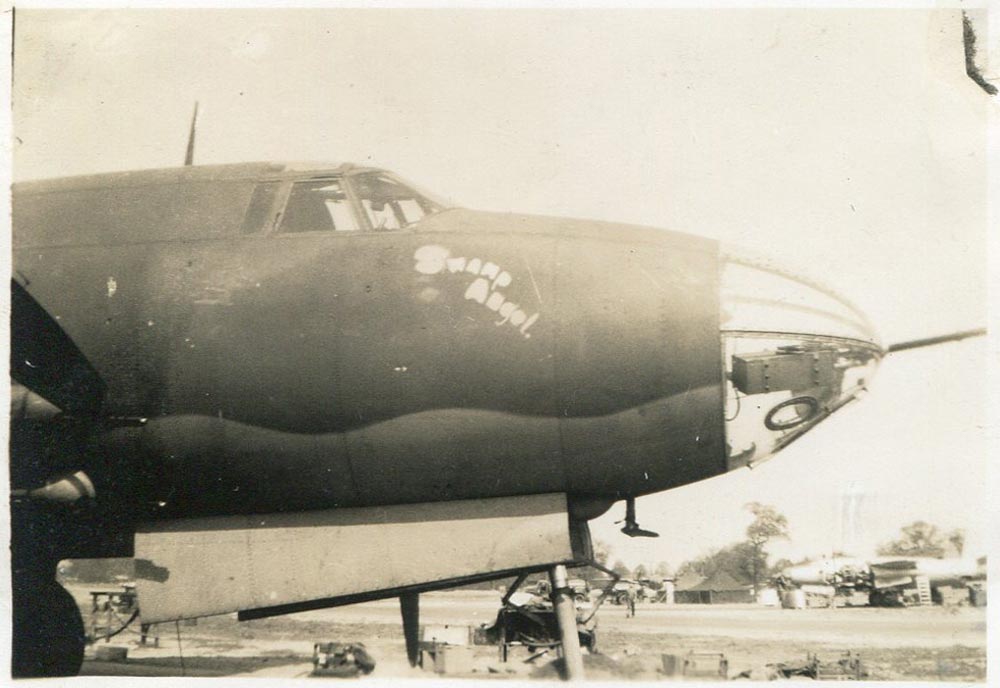 "SWAMP ANGEL", 42-96100, 386th Bomb Group, 555th Bomb Squadron